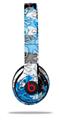 WraptorSkinz Skin Decal Wrap compatible with Beats Solo 2 and Solo 3 Wireless Headphones Checker Skull Splatter Blue (HEADPHONES NOT INCLUDED)