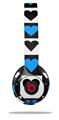 WraptorSkinz Skin Decal Wrap compatible with Beats Solo 2 and Solo 3 Wireless Headphones Hearts And Stars Blue (HEADPHONES NOT INCLUDED)