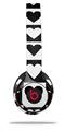 WraptorSkinz Skin Decal Wrap compatible with Beats Solo 2 and Solo 3 Wireless Headphones Hearts And Stars Black and White (HEADPHONES NOT INCLUDED)