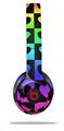 WraptorSkinz Skin Decal Wrap compatible with Beats Solo 2 and Solo 3 Wireless Headphones Love Heart Checkers Rainbow (HEADPHONES NOT INCLUDED)