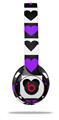 WraptorSkinz Skin Decal Wrap compatible with Beats Solo 2 and Solo 3 Wireless Headphones Purple Hearts And Stars (HEADPHONES NOT INCLUDED)