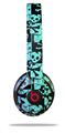 WraptorSkinz Skin Decal Wrap compatible with Beats Solo 2 and Solo 3 Wireless Headphones Skull Checker Rainbow (HEADPHONES NOT INCLUDED)