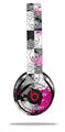 WraptorSkinz Skin Decal Wrap compatible with Beats Solo 2 and Solo 3 Wireless Headphones Checker Skull Splatter Pink (HEADPHONES NOT INCLUDED)