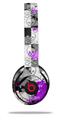 WraptorSkinz Skin Decal Wrap compatible with Beats Solo 2 and Solo 3 Wireless Headphones Purple Checker Skull Splatter (HEADPHONES NOT INCLUDED)