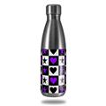 Skin Decal Wrap for RTIC Water Bottle 17oz Purple Hearts And Stars (BOTTLE NOT INCLUDED)