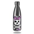 Skin Decal Wrap for RTIC Water Bottle 17oz Princess Skull Purple (BOTTLE NOT INCLUDED)