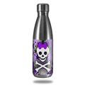 Skin Decal Wrap for RTIC Water Bottle 17oz Princess Skull Heart Purple (BOTTLE NOT INCLUDED)