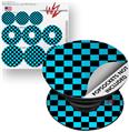 Decal Style Vinyl Skin Wrap 3 Pack for PopSockets Checkers Blue (POPSOCKET NOT INCLUDED)