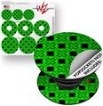 Decal Style Vinyl Skin Wrap 3 Pack for PopSockets Criss Cross Green (POPSOCKET NOT INCLUDED)