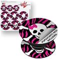 Decal Style Vinyl Skin Wrap 3 Pack for PopSockets Pink Zebra Skull (POPSOCKET NOT INCLUDED)