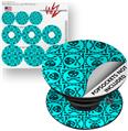 Decal Style Vinyl Skin Wrap 3 Pack for PopSockets Skull Patch Pattern Blue (POPSOCKET NOT INCLUDED)