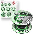 Decal Style Vinyl Skin Wrap 3 Pack for PopSockets Cartoon Skull Green (POPSOCKET NOT INCLUDED)