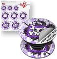 Decal Style Vinyl Skin Wrap 3 Pack for PopSockets Cartoon Skull Purple (POPSOCKET NOT INCLUDED)