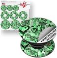 Decal Style Vinyl Skin Wrap 3 Pack for PopSockets Scene Kid Sketches Green (POPSOCKET NOT INCLUDED)