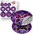 Decal Style Vinyl Skin Wrap 3 Pack for PopSockets Butterfly Skull (POPSOCKET NOT INCLUDED)