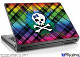 Laptop Skin (Large) - Rainbow Plaid Skull