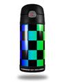 Skin Decal Wrap for Thermos Funtainer 12oz Bottle Rainbow Checkerboard (BOTTLE NOT INCLUDED) by WraptorSkinz