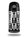 Skin Decal Wrap for Thermos Funtainer 12oz Bottle Skull Checkerboard (BOTTLE NOT INCLUDED) by WraptorSkinz