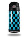 Skin Decal Wrap for Thermos Funtainer 12oz Bottle Checkers Blue (BOTTLE NOT INCLUDED) by WraptorSkinz