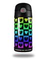 Skin Decal Wrap for Thermos Funtainer 12oz Bottle Love Heart Checkers Rainbow (BOTTLE NOT INCLUDED) by WraptorSkinz