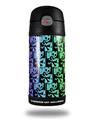 Skin Decal Wrap for Thermos Funtainer 12oz Bottle Skull Checker Rainbow (BOTTLE NOT INCLUDED) by WraptorSkinz