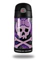 Skin Decal Wrap for Thermos Funtainer 12oz Bottle Purple Girly Skull (BOTTLE NOT INCLUDED) by WraptorSkinz