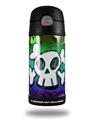 Skin Decal Wrap for Thermos Funtainer 12oz Bottle Cartoon Skull Rainbow (BOTTLE NOT INCLUDED) by WraptorSkinz