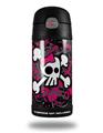 Skin Decal Wrap for Thermos Funtainer 12oz Bottle Girly Skull Bones (BOTTLE NOT INCLUDED) by WraptorSkinz