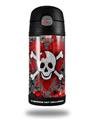 Skin Decal Wrap for Thermos Funtainer 12oz Bottle Emo Skull Bones (BOTTLE NOT INCLUDED) by WraptorSkinz