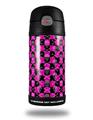 Skin Decal Wrap for Thermos Funtainer 12oz Bottle Skull and Crossbones Checkerboard (BOTTLE NOT INCLUDED) by WraptorSkinz
