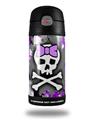 Skin Decal Wrap for Thermos Funtainer 12oz Bottle Purple Princess Skull (BOTTLE NOT INCLUDED) by WraptorSkinz