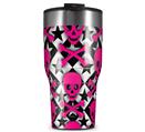 WraptorSkinz Skin Wrap compatible with 2017 and newer RTIC Tumblers 30oz Pink Skulls and Stars (TUMBLER NOT INCLUDED)