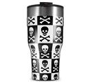 WraptorSkinz Skin Wrap compatible with 2017 and newer RTIC Tumblers 30oz Skull Checkerboard (TUMBLER NOT INCLUDED)