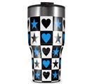 WraptorSkinz Skin Wrap compatible with 2017 and newer RTIC Tumblers 30oz Hearts And Stars Blue (TUMBLER NOT INCLUDED)