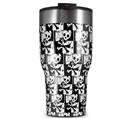 WraptorSkinz Skin Wrap compatible with 2017 and newer RTIC Tumblers 30oz Skull Checker (TUMBLER NOT INCLUDED)