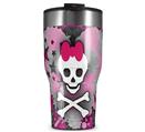 WraptorSkinz Skin Wrap compatible with 2017 and newer RTIC Tumblers 30oz Princess Skull Heart Pink (TUMBLER NOT INCLUDED)