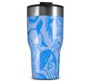 WraptorSkinz Skin Wrap compatible with 2017 and newer RTIC Tumblers 30oz Skull Sketches Blue (TUMBLER NOT INCLUDED)
