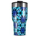 WraptorSkinz Skin Wrap compatible with 2017 and newer RTIC Tumblers 30oz Daisies Blue (TUMBLER NOT INCLUDED)