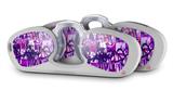 Decal Style Vinyl Skin Wrap 2 Pack for Nooz Glasses Rectangle Case Purple Checker Graffiti (NOOZ NOT INCLUDED) by WraptorSkinz