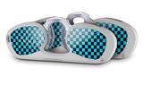 Decal Style Vinyl Skin Wrap 2 Pack for Nooz Glasses Rectangle Case Checkers Blue (NOOZ NOT INCLUDED) by WraptorSkinz