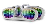 Decal Style Vinyl Skin Wrap 2 Pack for Nooz Glasses Rectangle Case Love Heart Checkers Rainbow (NOOZ NOT INCLUDED) by WraptorSkinz