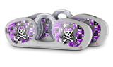 Decal Style Vinyl Skin Wrap 2 Pack for Nooz Glasses Rectangle Case Purple Princess Skull (NOOZ NOT INCLUDED) by WraptorSkinz