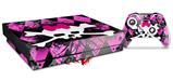 Skin Wrap for XBOX One X Console and Controller Pink Diamond Skull