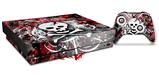 Skin Wrap for XBOX One X Console and Controller Skull Splatter