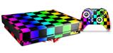Skin Wrap for XBOX One X Console and Controller Rainbow Checkerboard