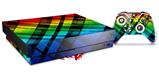 Skin Wrap for XBOX One X Console and Controller Rainbow Plaid