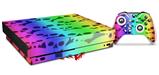Skin Wrap for XBOX One X Console and Controller Rainbow Skull Collection