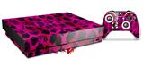 Skin Wrap for XBOX One X Console and Controller Pink Distressed Leopard
