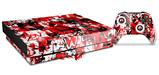 Skin Wrap for XBOX One X Console and Controller Red Graffiti