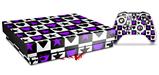 Skin Wrap for XBOX One X Console and Controller Purple Hearts And Stars